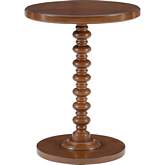 Aurora Side Table in Hazelnut Brown Finish Wood