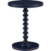 Aurora Side Table in Navy Blue Finish Wood