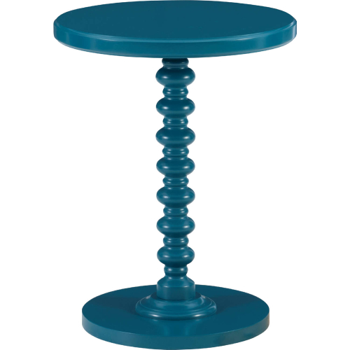 Aurora Side Table in Teal Blue Finish Wood