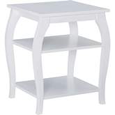 Prismatic Side Table in White Finish Wood