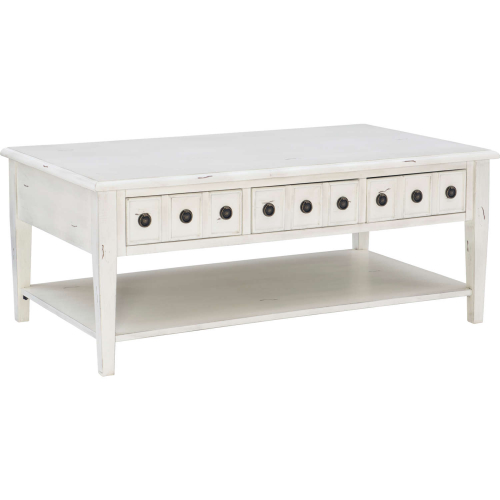 Sadie Coffee Table in Distressed Cream Finish Wood