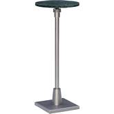 Amyn Adj Drink Side Table in Green Marble & Silver