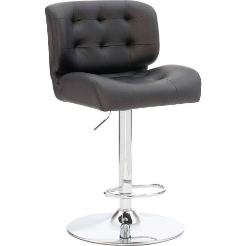 Bohen Bar Stool in Tufted Black Eco Leather & Chrome
