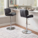 Bohen Bar Stool in Tufted Black Eco Leather & Chrome