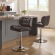 Bohen Bar Stool in Tufted Brown Eco Leather & Chrome