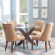 Adler 5 Piece Dining Set in Espresso Wood & Tan Eco Leather