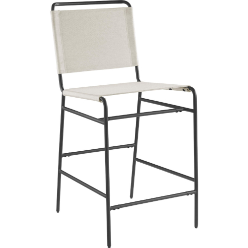 Wharton Counter Stool in Cream Fabric & Black Steel