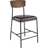 Truvy Counter Stool in Wood, Metal & Espresso Leatherette