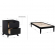 Polly 2 Piece Twin Bed & 2 Drawer Nightstand Set in Black
