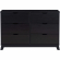 Polly 6 Drawer Dresser in Black Finish Wood