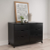 Polly 6 Drawer Dresser in Black Finish Wood