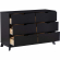 Polly 6 Drawer Dresser in Black Finish Wood