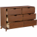 Polly 6 Drawer Dresser in Walnut Brown Finish Wood