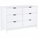 Polly 6 Drawer Dresser in White Finish Wood