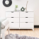 Polly 6 Drawer Dresser in White Finish Wood