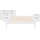 Polly 4 Piece Full Bed, Dresser & 2 Drawer Nightstands Set in White