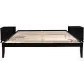 Polly 3 Piece King Bed & 2 Drawer Nightstands Set in Black