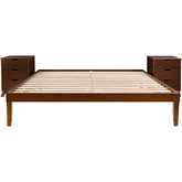 Polly 3 Piece King Bed & 3 Drawer Nightstands Set in Walnut Brown