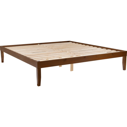 Polly King Platform Bed Walnut in Walnut Brown