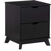 Polly 2 Drawer Nightstand Black Finish Wood