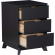 Polly 3 Drawer Nightstand Black Finish Wood