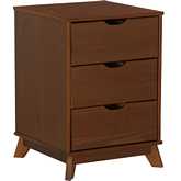 Polly 3 Drawer Nightstand Walnut Brown Finish Wood