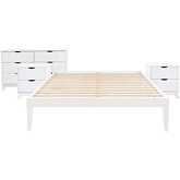 Polly 4 Piece Queen Bed, Dresser & 2 Drawer Nightstands Set in White