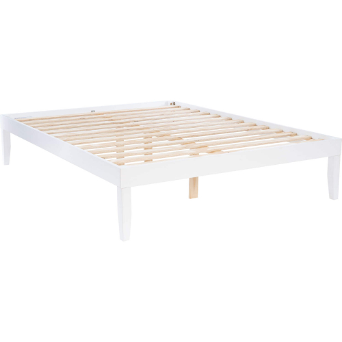 Polly Queen Platform Bed White in White