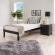 Polly 2 Piece Twin Bed & 2 Drawer Nightstand Set in Black