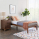 Polly 2 Piece Twin Bed & 3 Drawer Nightstand Set in Walnut Brown