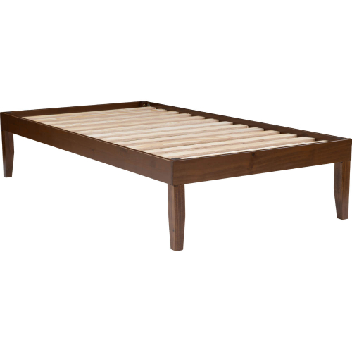 Polly Twin Platform Bed Walnut in Walnut Brown