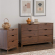Polly 2 Piece Dresser & 3 Drawer Nightstand Set in Walnut Brown