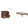 Polly 2 Piece Twin Bed & 2 Drawer Nightstand Set in Walnut Brown