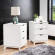 Polly 3 Drawer Nightstand White Finish Wood (Set of 2)