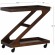Marlon Rolling Bar Cart in Brown Finish Wood & Tempered Glass