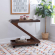Marlon Rolling Bar Cart in Brown Finish Wood & Tempered Glass