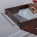 Marlon Rolling Bar Cart in Brown Finish Wood & Tempered Glass