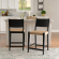 Cadence Counter Stool in Black Wood & Natural Rope (Set of 2)