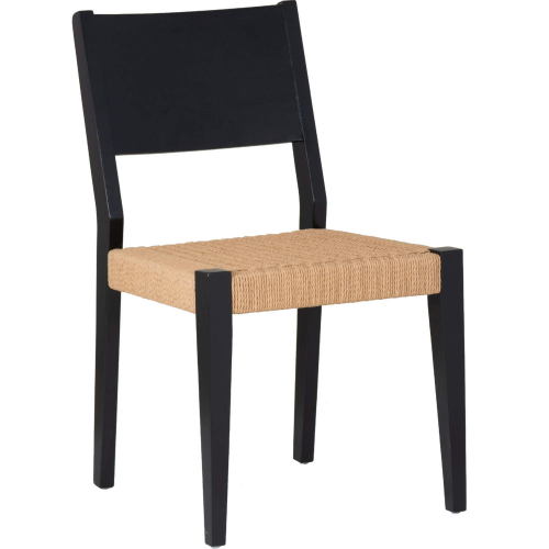 Cadence Dining Chair in Black Wood & Natural Rope (Set of 2)