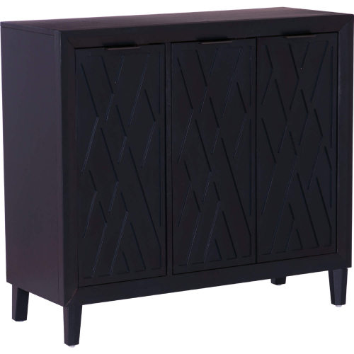 Miles 3 Door Accent Cabinet in Midnight Blue Wood