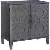 Merrin 2 Door Accent Cabinet in Charcoal Grey Wood