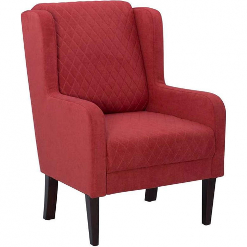 Jerika Wingback Accent Chair in Rust Velvet & Wood