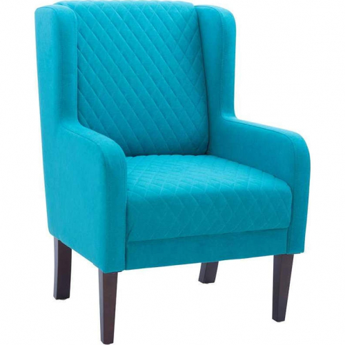 Jerika Wingback Accent Chair in Teal Velvet & Wood