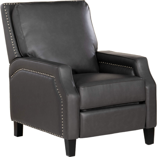 Cerone Manual Push Back Recliner in Grey Leatherette