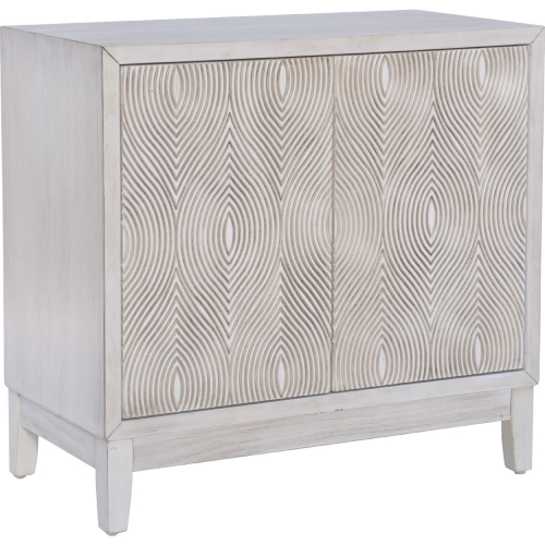 Jennison Accent Cabinet in Antique White Finish Wood & Black