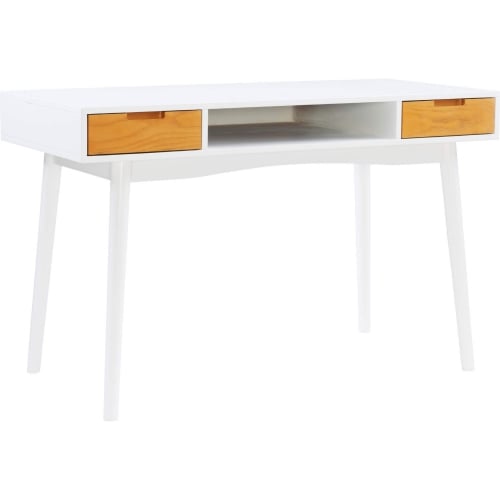 Perry Desk in White Finish Wood