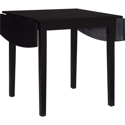 Torino 30" Square Drop Leaf Dining Table in Black Finish Wood