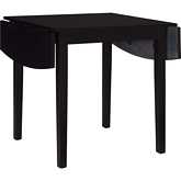 Torino 30" Square Drop Leaf Dining Table in Black Finish Wood