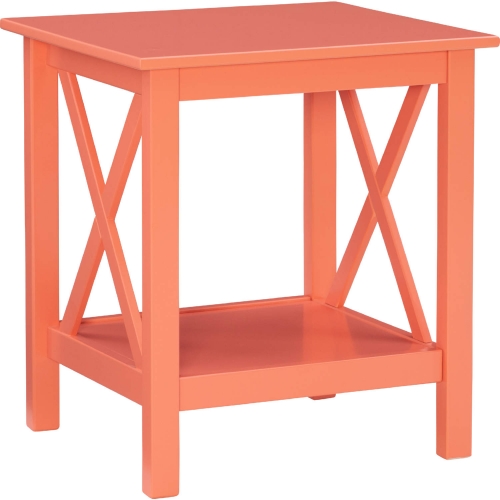 Davis End Table in Coral Finish Wood