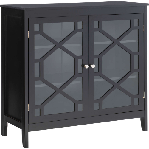 Fetti 38" Accent Cabinet in Black & Glass